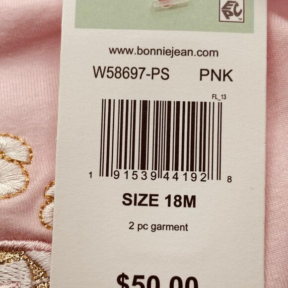 Bonnie Baby 2-Piece “Tutus and Touchdowns” Tutu Dress & Leggings Pink 18M - Picture 6 of 7
